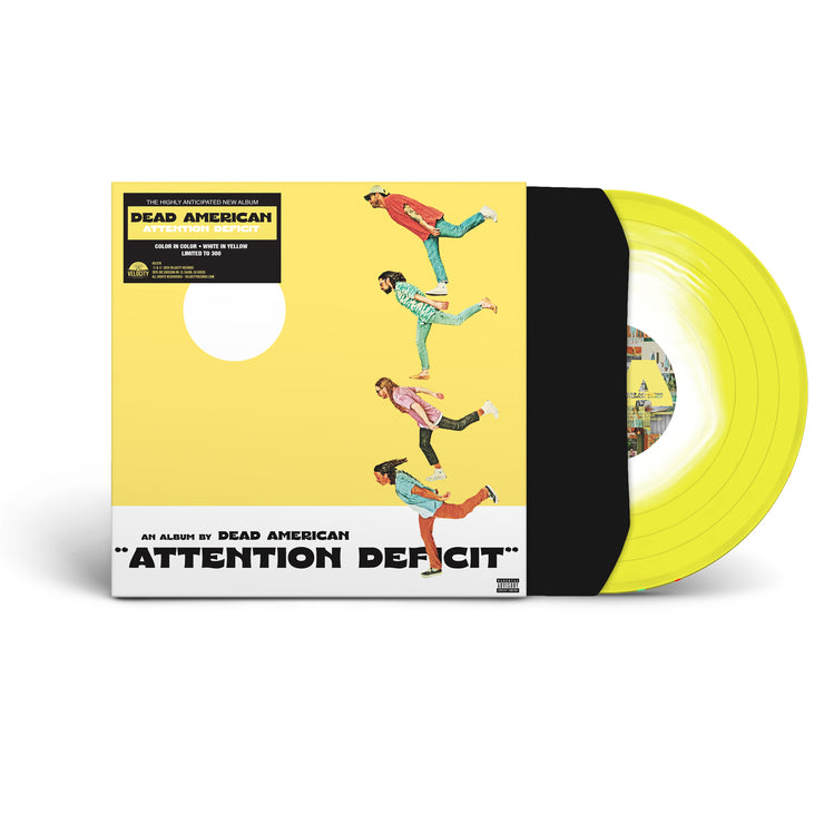 Dead American • Attention Deficit • Opaque Yellow W/ White Center • LIMITED TO 100 COPIES