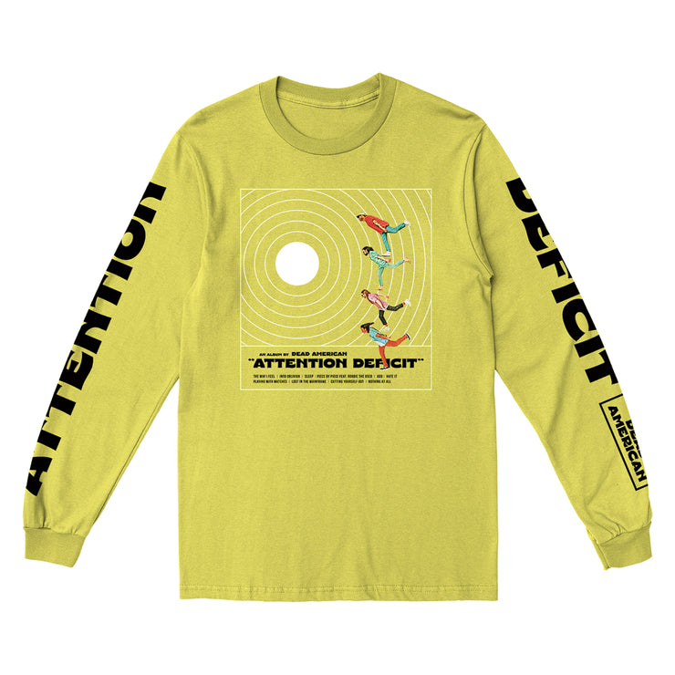 Dead American • Attention Deficit • Strobe Yellow • Long Sleeve Tee