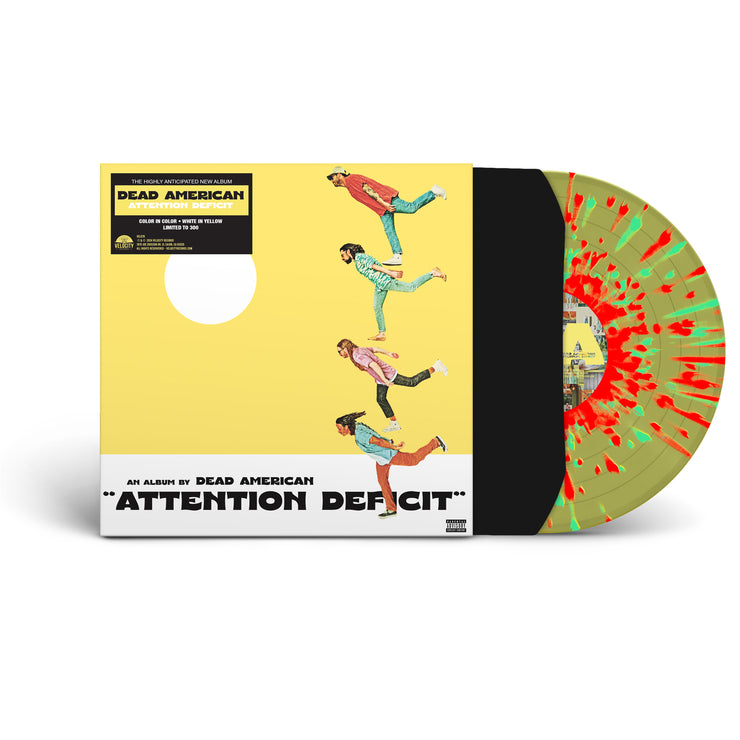 Dead American • Attention Deficit • Transparent Yellow w/ Red & Mint Green Splatter • LIMITED TO 100 COPIES