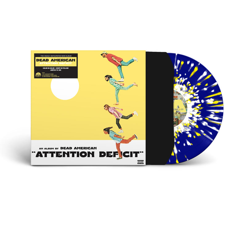 Dead American • Attention Deficit • Blue w/ White & Yellow Splatter • LIMITED TO 100 COPIES