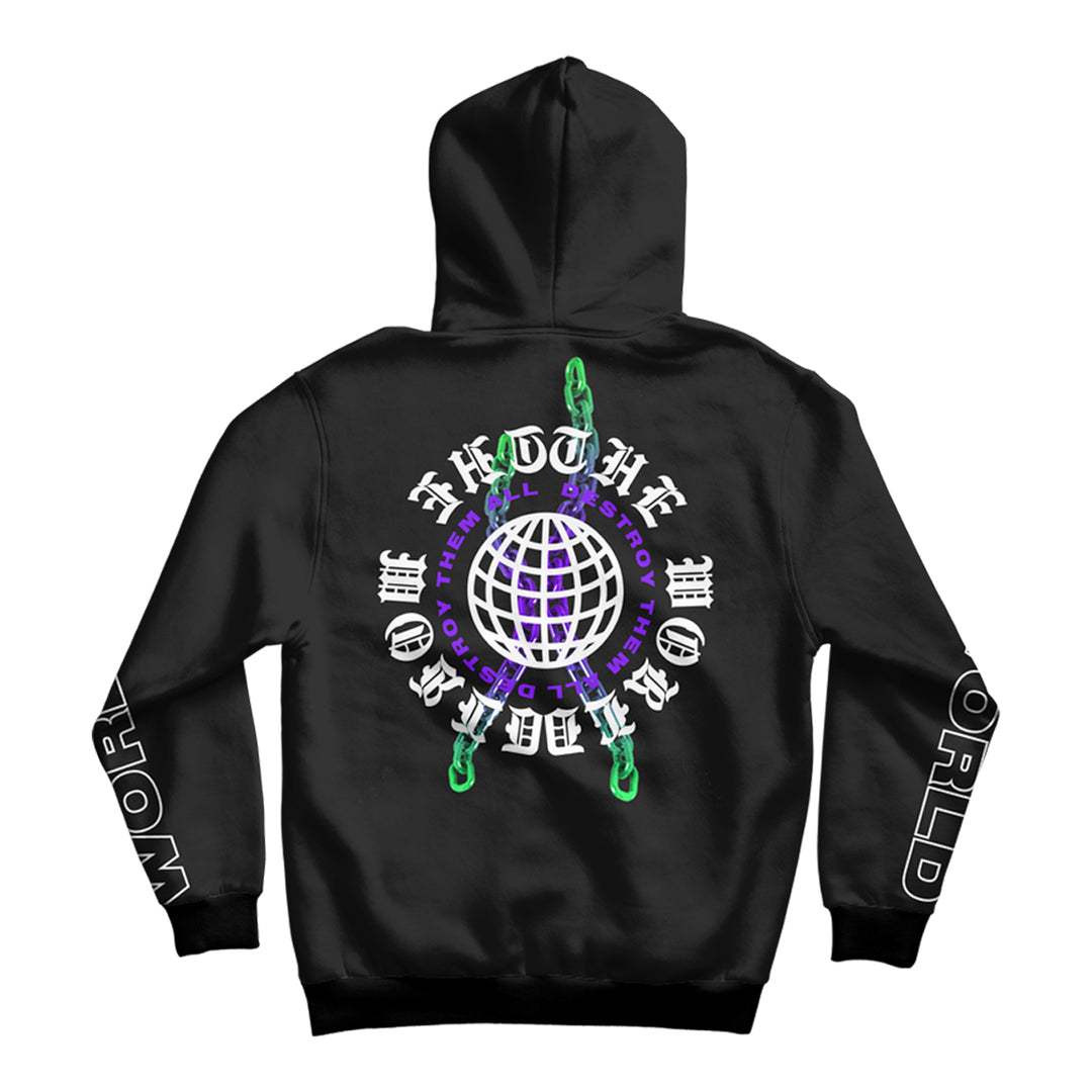 THE WORLD • Destroy Them All • Black • Pullover Hoodie – Velocity